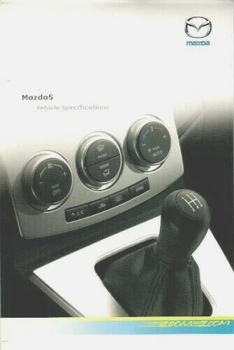 Mazda 5 Specifications 2006-07 UK Market Brochure Sport TS2 TS 1.8 2.0 2.0D - Image 1 of 1