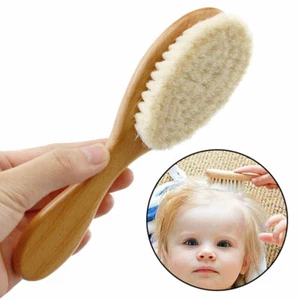 Babypflege Haarbürste Holzgriff Wolle Naturhaarbürste Kinder Weich Holzbürste - Bild 1 von 12
