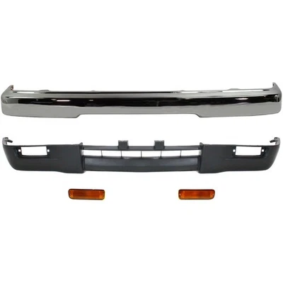 Bumper Kit For 1995-1997 Toyota Tacoma Fleetside 4WD Chrome Steel Front - Image 1 of 4