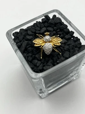 Anillo Abeja Diamante Oro Amarillo 14K Talla 6.5, Cuerpo Diamante y Tórax, Circa 1849 Foto 1 de 4