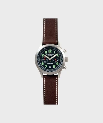 AG Spalding & Bros Roxbury orologio Chrono, quadrante nero, cinturino testa di m Foto 1 de 4