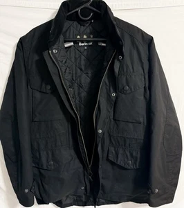Barbour Sapper Men's Coat Size M Black Good Condition - Picture 1 of 19