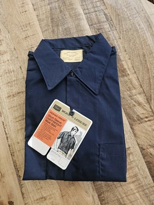 Sears Perma-Prest Vintage Work Shirt Navy Blue NWT Men's Size L - Image 1 of 4