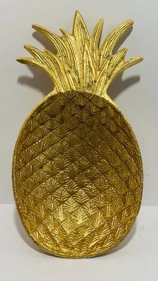 Hollywood Regency Style Metal Pineapple Bowl/Tray - Image 1 of 4