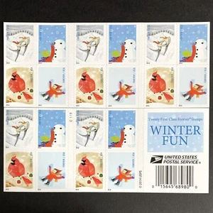 USA 2014 Stamps MNH Booklet Forever Winter Fun Birds Self-adhesive Sheet of 20 - Picture 1 of 6