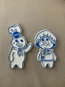 Pillsbury Doughboy and Doughgirl  Vintage Rubber Refrigerator Magnets - Picture 1 of 2