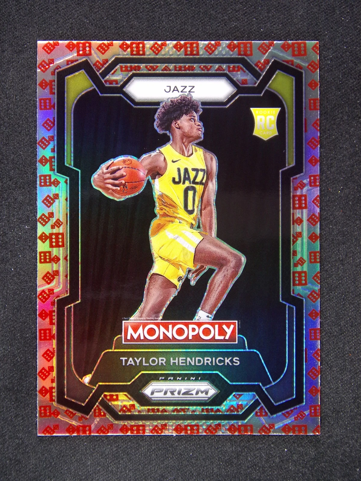 2023-24 Panini Prizm Taylor Hendricks #86 RC Rookie Jazz Monopoly Red Dice