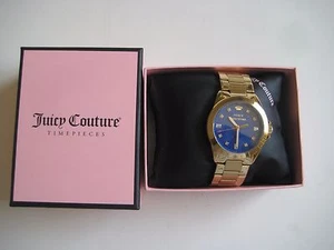 Juicy Couture 1901120 Women's Royal Blue Dial Jeweltone Goldtone Band Watch $195 - Picture 1 of 7