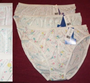 3 Pair Assorted Prints Size 10 50/50 Poly Cotton BIKINI PANTIES USA Made - Picture 1 of 1