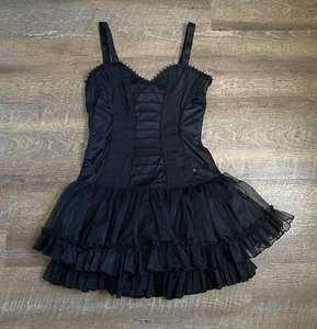 Tripp NYC Daang Goodman Corset Tutu Pleated Gothic Dress Black Womens Medium New - Picture 1 of 14