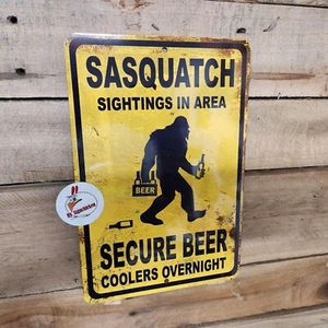 Letrero de cerveza segura SASQUATCH, Sasquatch, Bigfoot, Yeti, GRANDE, PIE, divertido, amarillo - Imagen 1 de 2