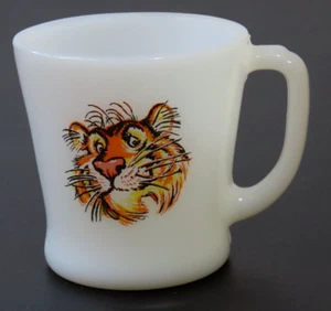 Fire King Coffee Mug Anchor Hocking Milk Glass Exxon Tiger Vintage - Picture 1 of 4