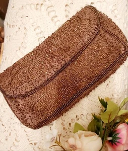 Vintage WALBORG Meer Perlen sogar. Tasche Handarbeit Belgien Schmetterling Nachlass Verkaufsfund - Bild 1 von 9