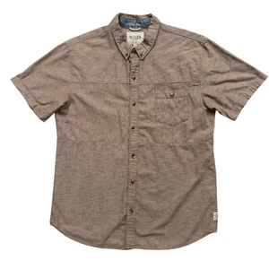 Roark Shirt Mens Size XL Short Sleeve Button Pocket Hand Crafted Brown - Picture 1 of 6