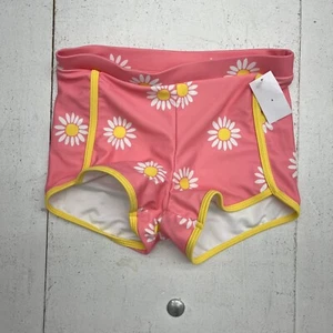Old Navy Pink Daisy Print Pull-On Swim Shorts Girls Size Small NEW - Picture 1 of 6