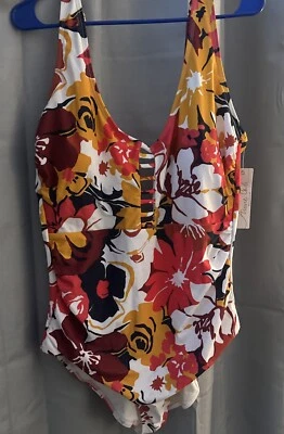 Anne Cole Swimsuit One Piece Size 16 Hawaiian Flowered. - Image 1 of 4