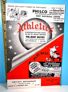 🔥9 Sept 1951 Philadelphia Athletics Baseball Program v Boston Unscored🔥 - Picture 1 of 7