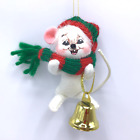 Annalee 2007 Jinglebell Mouse Ornament 3" Doll Christmas Holiday Bell Ringer EUC