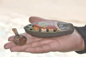 Vintage Penny/Miniature Anchor Mark Litho Steam Boat Tin Toy, Japan - Picture 1 of 9
