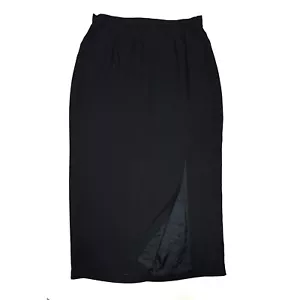 Vtg Adrianna Papell Evening Essentials Sz 16 Black Long Maxi Lined Skirt w/ Slit - Picture 1 of 4