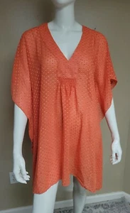 NWT Echo  Caftan   Orange  Dot Cover-Up pull  Waist One Size #102K - Picture 1 of 11