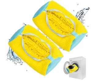 Shoe Washing Machine Bag Large Size Mesh Laundry Bag for Washer and Dryer 2PCS - Picture 1 of 8