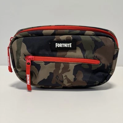 Fortnite Fanny Pack Waist Hip Bag Camouflage Camo Red Strap Dance Video Game - Image 1 of 4