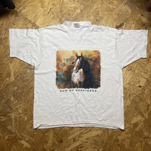 Vtg Horses Tee Single Stitch 25”L X 21”W C3 - Picture 1 of 4