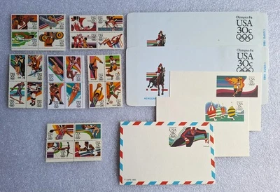 1984 Olympics Mint Set Item 825 USPS Commemorative Stamps Postal Stationery - Image 1 of 2