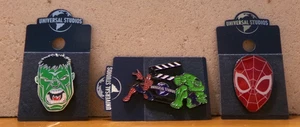 EXCLUSIVE UNIVERSAL STUDIOS MARVEL SPIDER-MAN & HULK PINS SET OF 3 LOT B - Picture 1 of 7