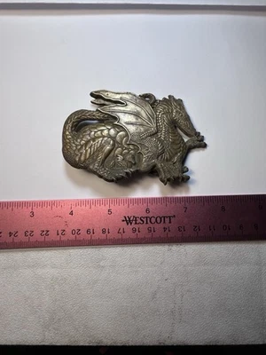 Hebilla de cinturón de dragón de latón macizo con hebillas de barón 1982 de colección  Foto 1 de 4