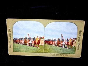 1906 Stereo View Card #312 Under Martial Law, Throop M. 14th Regiment USA - Imagen 1 de 2
