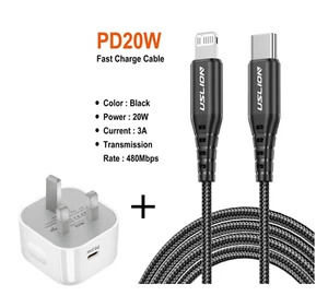 Fast Charge iPhone Charger Cable & Plug for iPhone 14 13 12 11 Pro Max X - Picture 1 of 5
