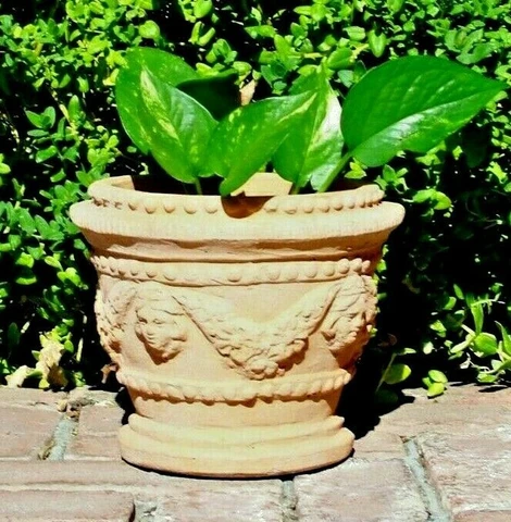 VINTAGE ANGEL FLOWERPOT Concrete Cement Cherub Eros Garden Container Planter Pot Cover
