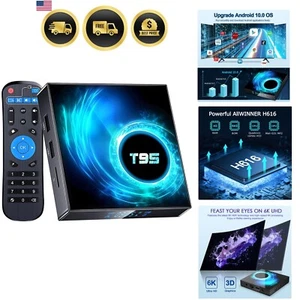 Android TV Box 4GB RAM 64GB ROM 4K 6K Support Dual WiFi Bluetooth TV Box - Picture 1 of 9