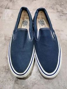 VINTAGE VANS SLIP ON SNEAKERS SHOES MEN SZ 7.5 MADE IN USA - Picture 1 of 8