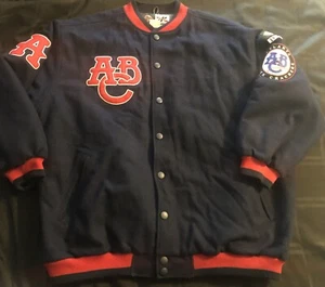Vtg Headgear Negro League Atlanta Black Crackers Baseball Museum Wool Jacket 5XL - Picture 1 of 9