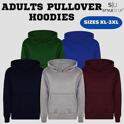 New Unisex Mens Womens Hoodie Pullover Plain Hooded Plus Size Sweatshirt Jumper • 14.65€