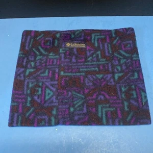 VTG Columbia Aztec Fleece Neck Gaiter Winter Ski Head Band Purple Blue Green - Picture 1 of 4