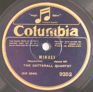 The CATTERALL QUARTET 'Minuet / My Joyful Heart' 12" 80rpm Columbia 9252 - Picture 1 of 4
