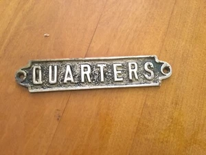 Solid Brass Nautical Quarters Name Plate - Picture 1 of 2