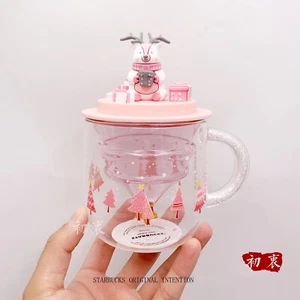 2020 China Starbucks Merry Christmas 8oz Cute Deer Cover Glas Becher Set Geschenk - Bild 1 von 12