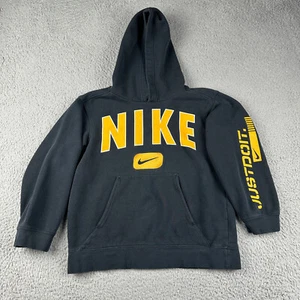 Vintage Y2K Nike Hoodie Youth Small 8 Black Center Check Pullover - Bild 1 von 11