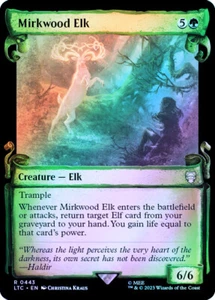 Magic The Gathering Foil Vitrina de Alces de Madera Negra Lámina de Plata - El Señor de los Anillos Comandante - Imagen 1 de 1