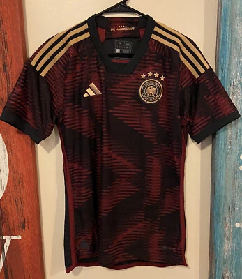 PLS READ Adidas Germany Away Authentic 2022 World Cup Soccer Jersey Men’s Small - Image 1 of 4