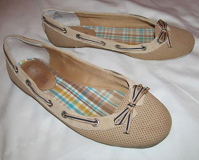 SPERRY TOP SIDER perforated cute ballet flats boat shoes with bow accent 8 m  - Image 1 of 4