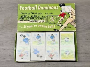 VINTAGE FOOTBALL DOMINOES GAME CLASSIC SOCCER SPORTS THEME TABLETOP SET BOXED - Picture 1 of 8