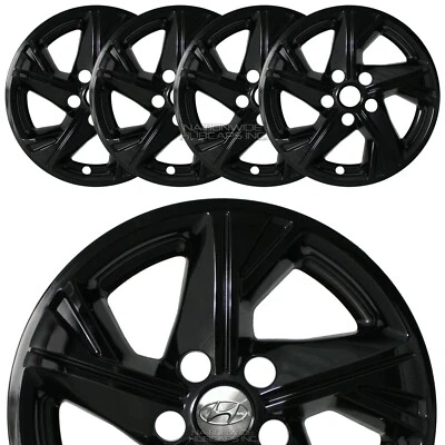 Juego de 4 cubiertas de cubo de rueda negras de 16" para Hyundai Sonata SE 2020-23 Foto 1 de 4