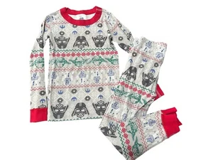 Hanna Andersson Star Wars Fair Isle Christmas Pajamas PJ's Yoda Vader Size 5 - Picture 1 of 2