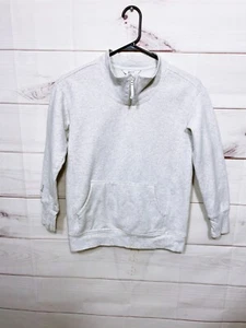 Athleta G!RL Girls Retroactive Half Zip Sweatshirt Size M Gray Kangaroo Pocket - Picture 1 of 13